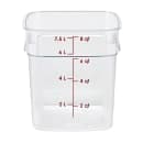 Cambro 8SFSPROCW135 8 qt FreshPro Square Food Storage Container - CamSquare®, Polycarbonate, Red Graduation thumbnail 2