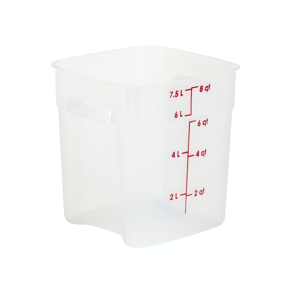 Cambro 8SFSPROPP190 8 qt FreshPro Square Food Storage Container - CamSquare®, Polypropylene, Translucent