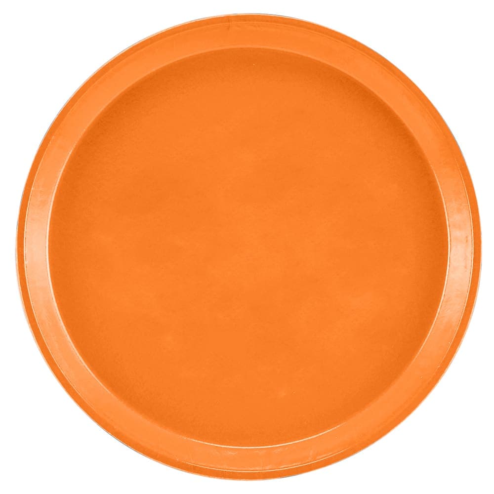 Cambro 900222 9" Round Serving Camtray - Fiberglass, Orange Pizzazz