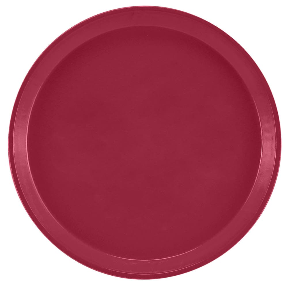 Cambro 900505 9" Round Serving Camtray - Fiberglass, Cherry Red