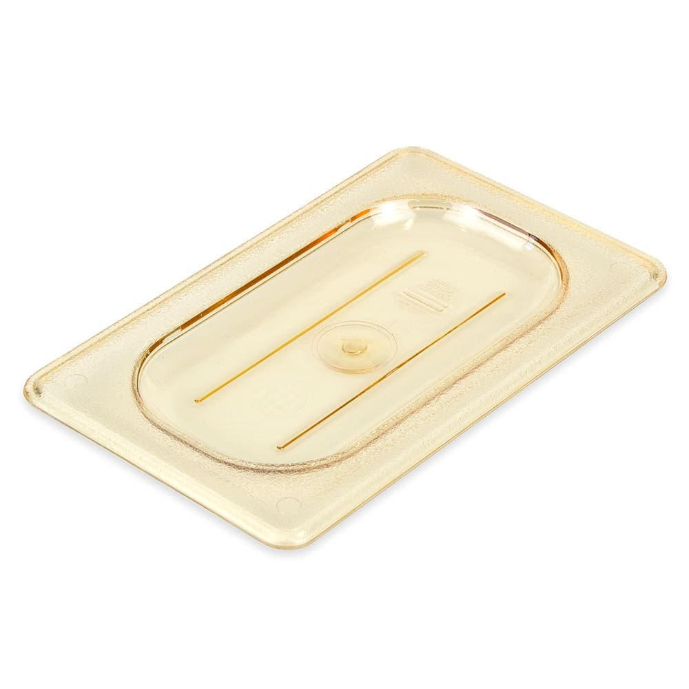 Cambro 90HPC150 H-Pan Food Pan Cover - 1/9 Size, Non-Stick, Flat, Amber