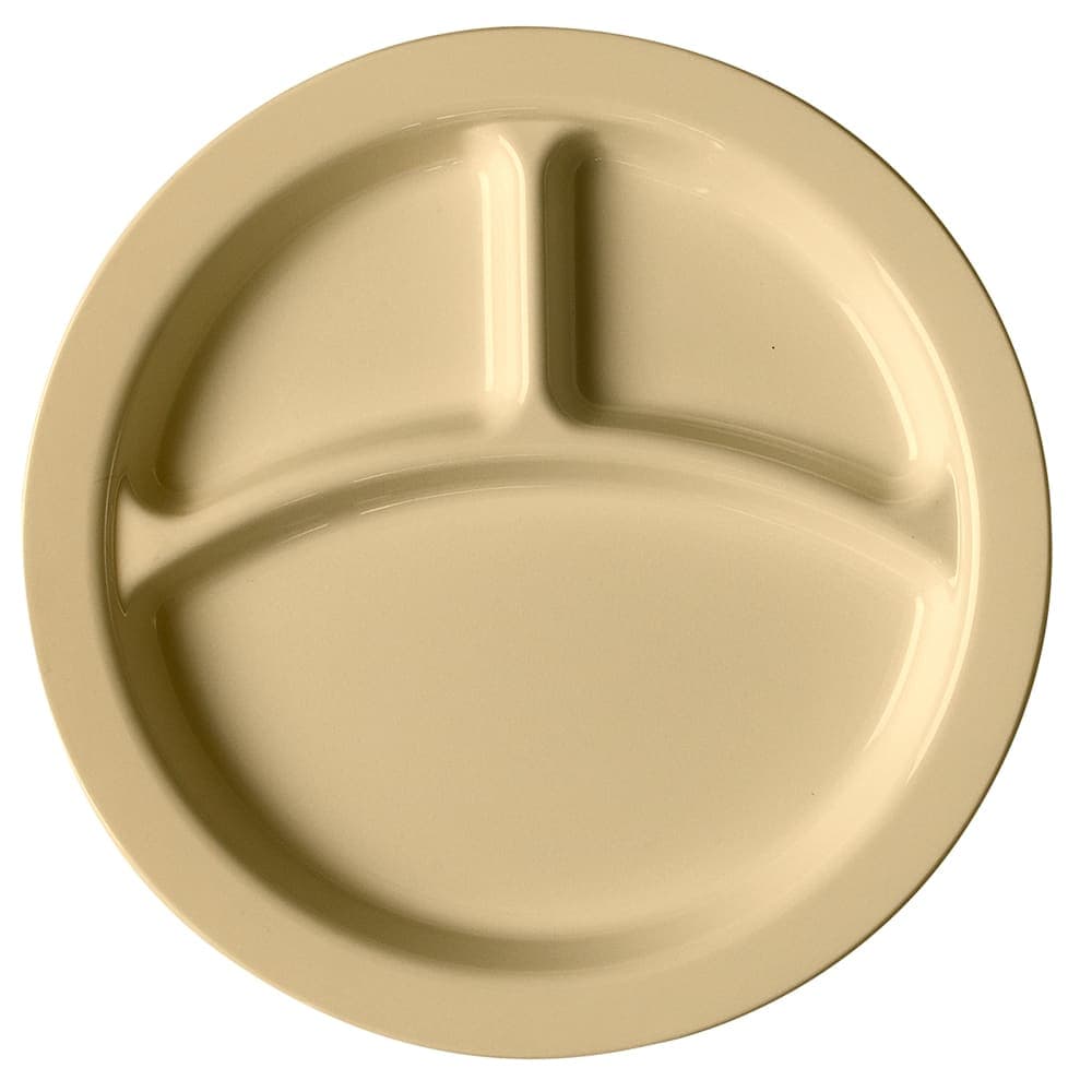 Cambro 93CW133 9" Round Plastic Dinner Plate, Beige