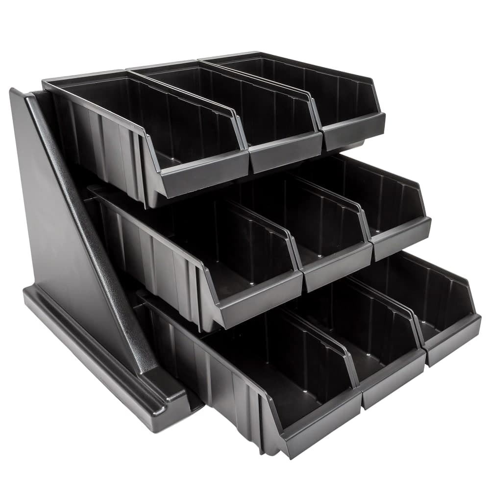 Cambro 9RS9110 Condiment Organizer w/ (9) Bins - Black