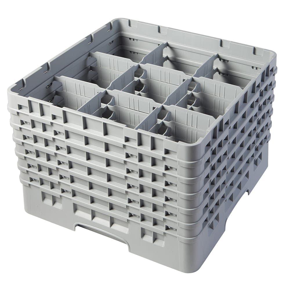 Cambro 9S1114151 Camrack® Glass Rack w/ (9) Compartments - (6) Extenders, Soft Gray