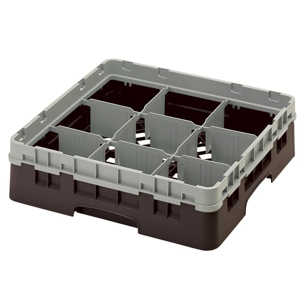 Cambro 9S318167 Camrack® Glass Rack w/ (9) Compartments - (1) Gray Extender, Brown