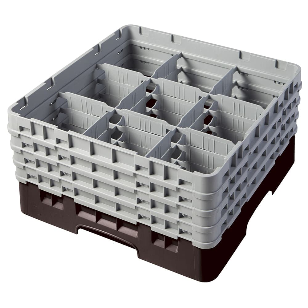 Cambro 9S800167 Camrack® Glass Rack w/ (9) Compartments - (4) Gray Extenders, Brown