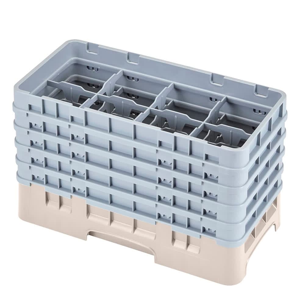 Cambro 9S958184 Camrack® Glass Rack w/ (9) Compartments - (5) Gray Extenders, Beige