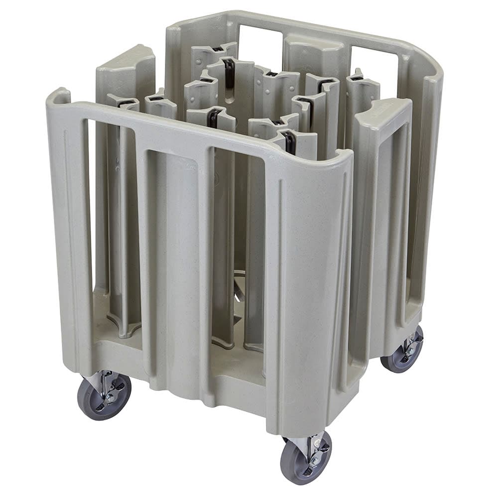 Cambro ADCSC12PKG 27" Mobile Dish Caddy w/ (12) Columns - Plastic, Speckled Gray
