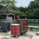 Cambro BAR650DS669 67 1/2" Portable Bar - 80 lb Ice Sink, Speed Rail, Carmel thumbnail 3