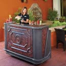 Cambro BAR650DS669 67 1/2" Portable Bar - 80 lb Ice Sink, Speed Rail, Carmel thumbnail 4