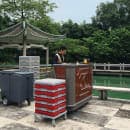 Cambro BAR650DSPM669 67 1/2" Portable Bar - Post-Mix Drink System, 80 lb Ice Sink, Carmel thumbnail 2