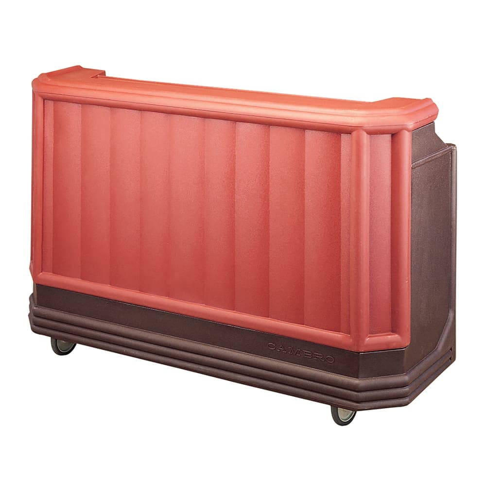 Cambro BAR730CP189 72 3/4" Portable Bar - 80 lb Ice Sink, Cold Plate, Brown/Mahogany