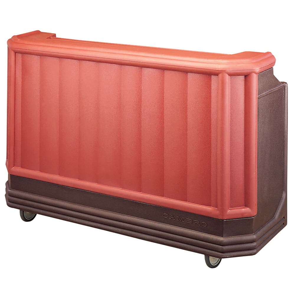 Cambro BAR730DX189 72 3/4" Portable Bar - Cold Plate, 80 lb Ice Sink, Brown/Mahogany
