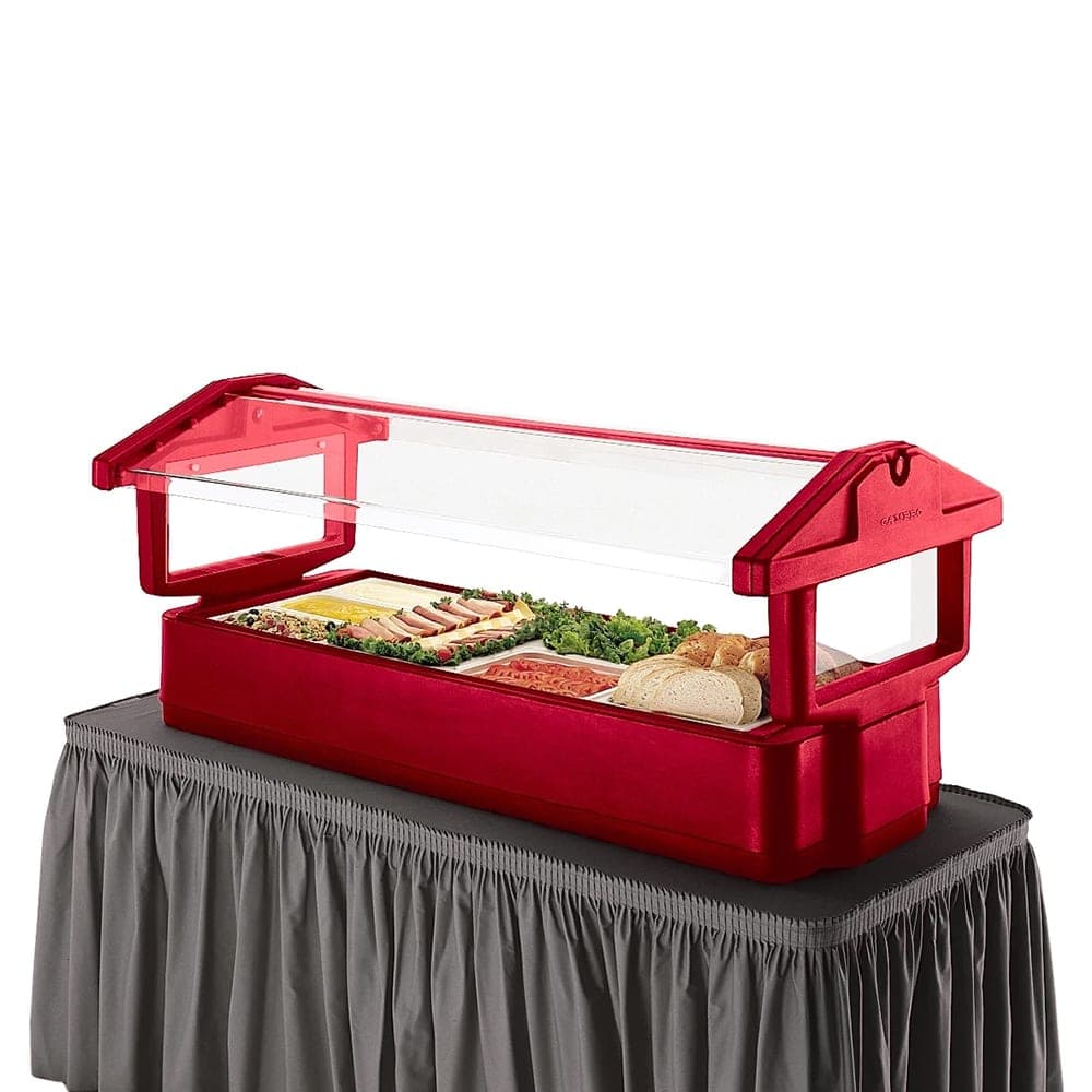 Cambro BBR720158 62 7/8" Cold Food Bar - (5) Pan Capacity, Table Top, Hot Red