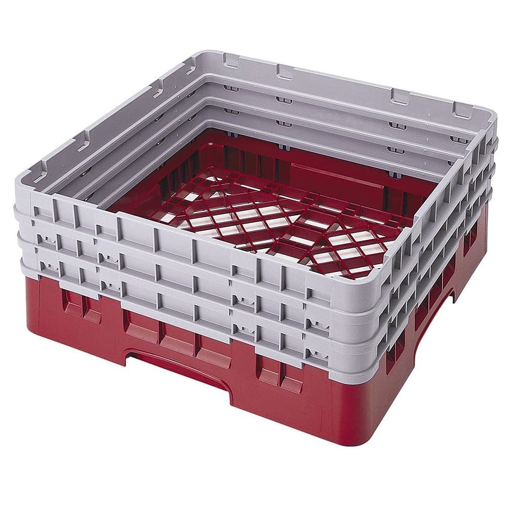 Cambro BR712416 Camrack Base Rack - (3)Extenders, 1 Compartment, 8 7/8"H, Cranberry