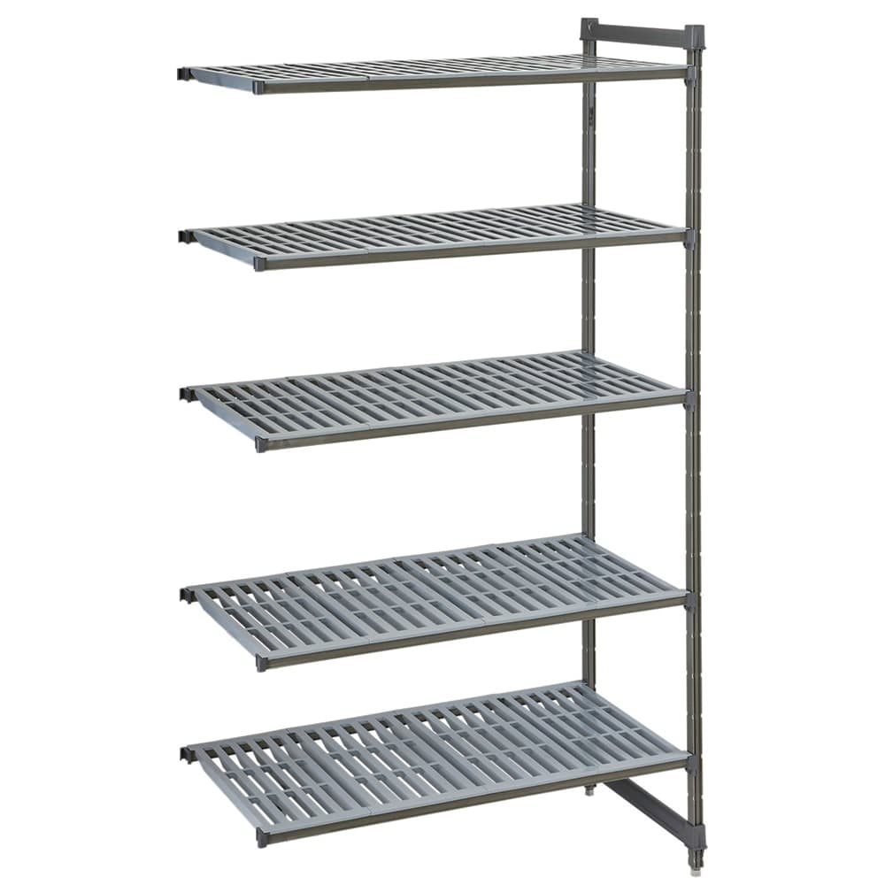 Cambro CBA183672V5580 36" NSF 5-Tier Polymer Shelf Kit - Camshelving® Basics Plus, 18"W, 72"H