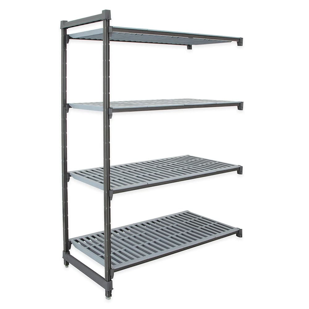 Cambro CBA183684V4580 36" NSF 4-Tier Polymer Shelf Kit - Camshelving® Basics Plus, 18"W, 84"H
