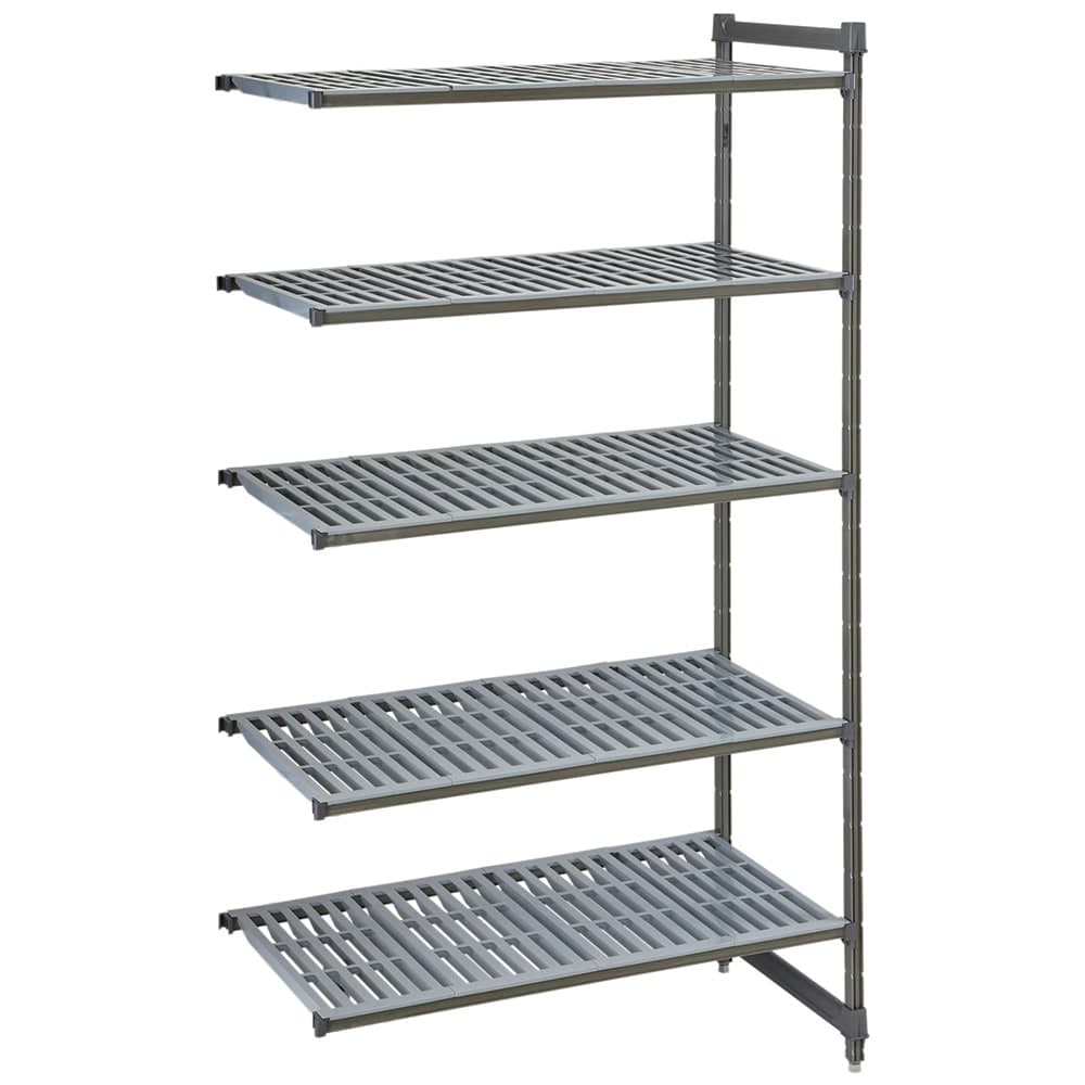 Cambro CBA184272V5580 42" NSF 5-Tier Polymer Shelf Kit - Camshelving® Basics Plus, 18"W, 72"H