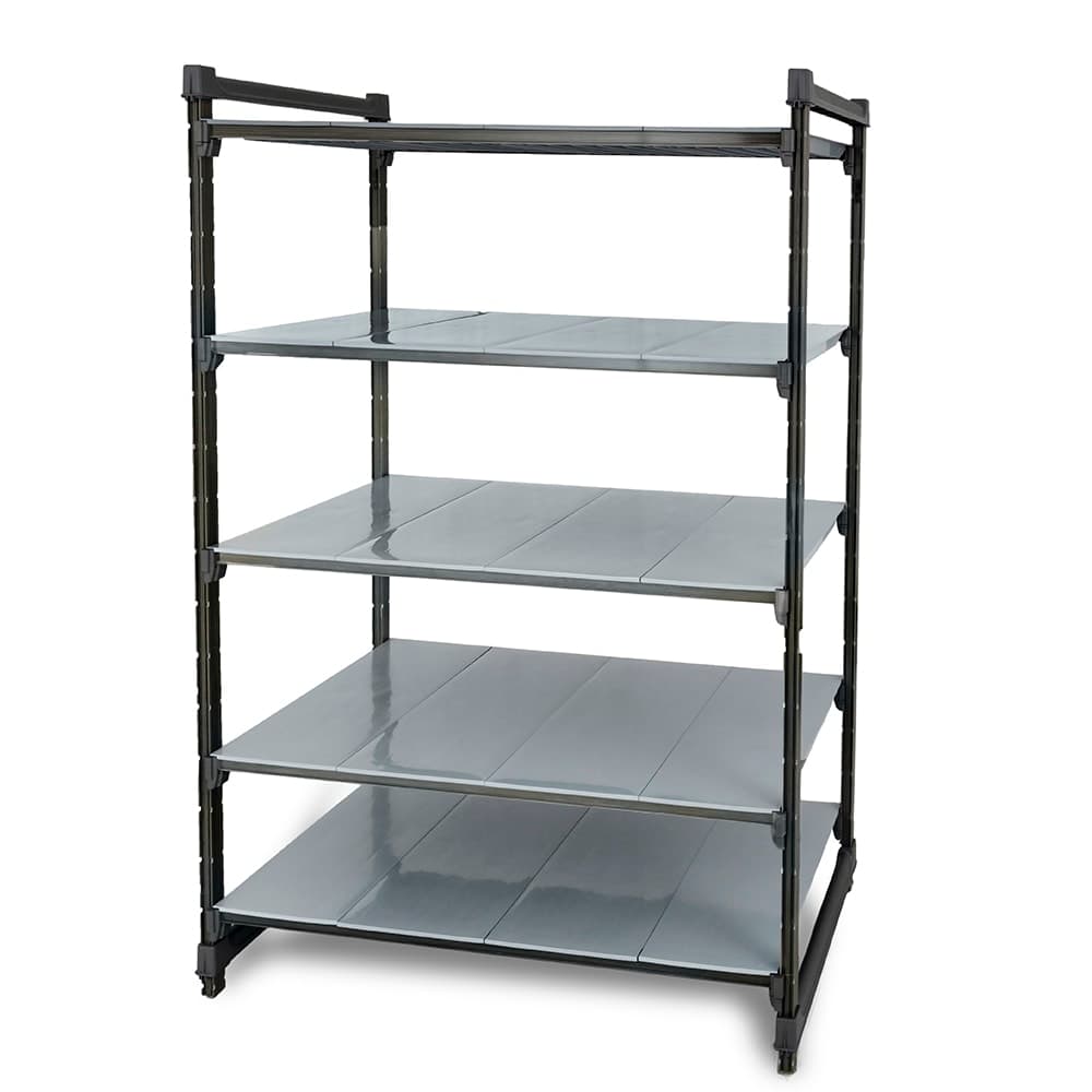 Cambro CBU183684S5580 36" NSF 5-Tier Polymer Shelf Kit - Camshelving® Basics Plus, 18"W, 84"H