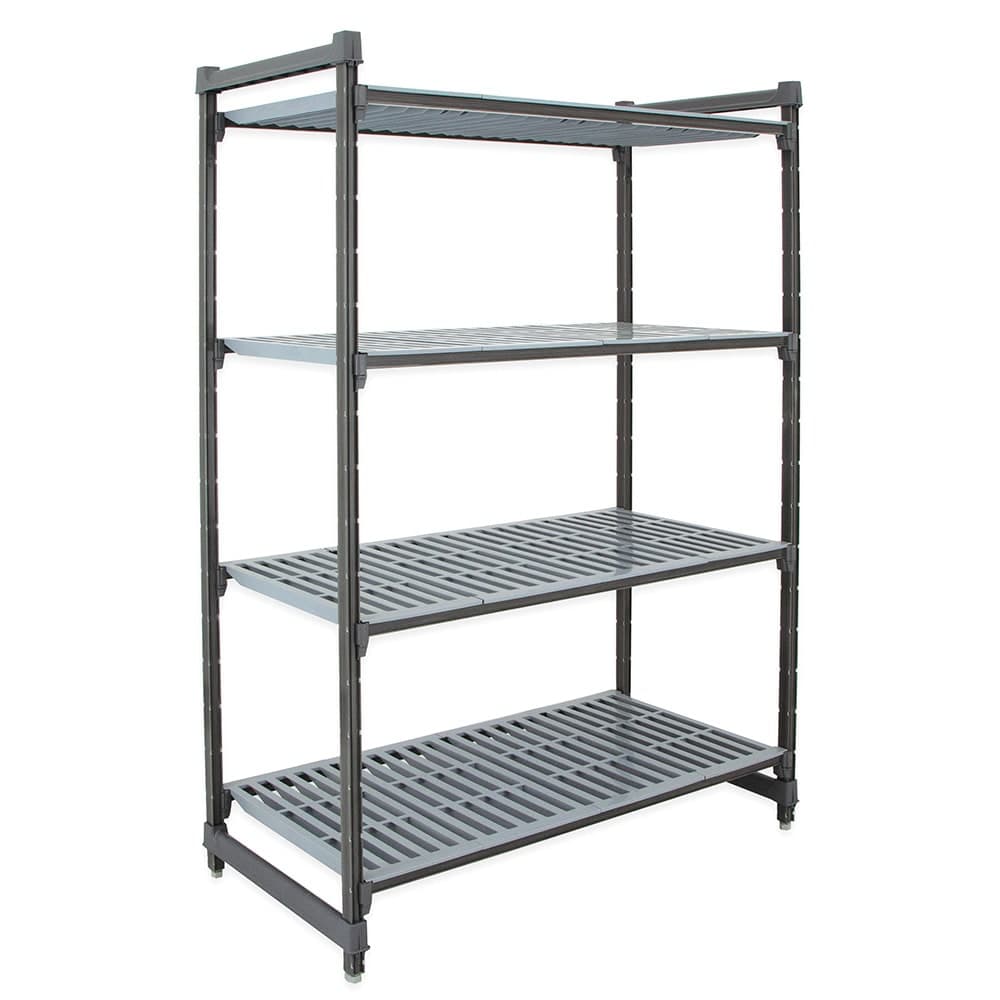 Cambro CBU245472V4580 54" NSF 4-Tier Polymer Shelf Kit - Camshelving® Basics Plus, 24"W, 72"H