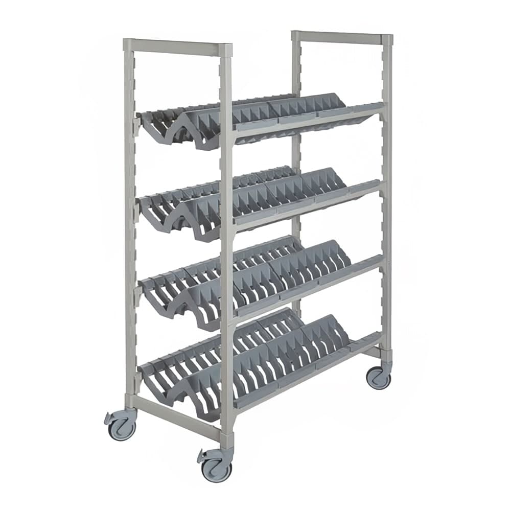 Cambro CPMU244875PDPKG 4 Level Mobile Drying Rack for Kitchenware, Speckled Gray