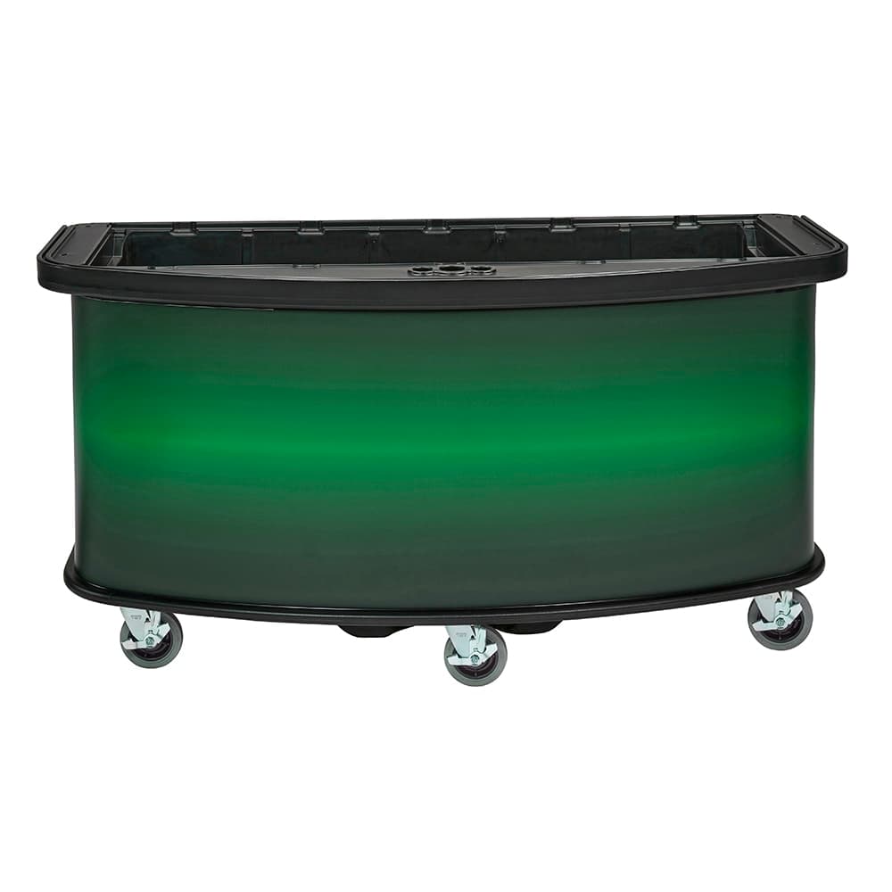 Cambro CVC75BW12 75"W Open Well Vending Cart w/ Umbrella Hole - Polyethylene, Green