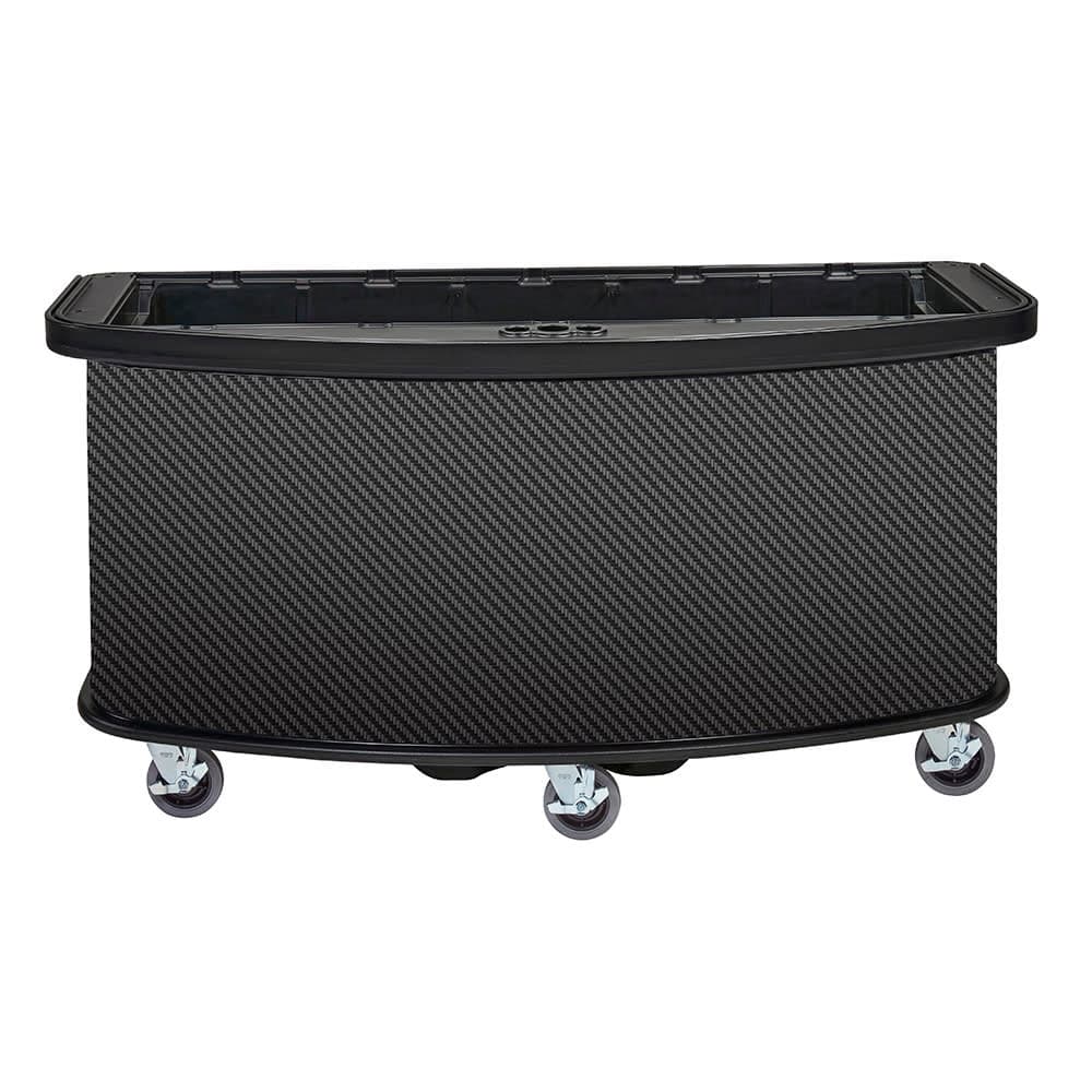 Cambro CVC75BW13 75"W Open Well Vending Cart w/ Umbrella Hole - Polyethylene, Carbon Fiber