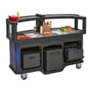 Cambro CVC75W10 75"W Open Well Vending Cart w/ Safety Barrier & Umbrella Hole - Polyethylene, Blue thumbnail 3