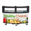 Cambro CVC75W14 75"W Open Well Vending Cart w/ Safety Barrier & Umbrella Hole - Polyethylene, Healthy Choices" Wrap thumbnail 2