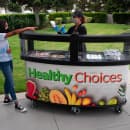 Cambro CVC75W14 75"W Open Well Vending Cart w/ Safety Barrier & Umbrella Hole - Polyethylene, Healthy Choices" Wrap thumbnail 8