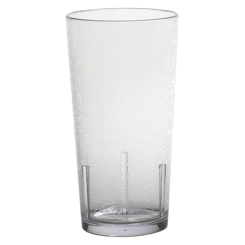 Cambro D16152 16 oz Clear Crackled Plastic Tumbler