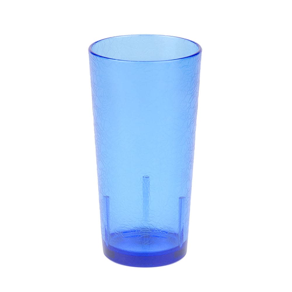 Cambro D16608 16 oz Sapphire Blue Crackled Plastic Tumbler