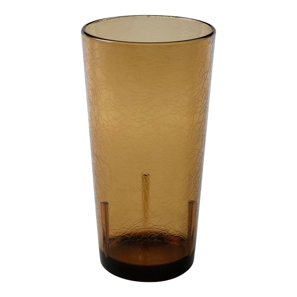 Cambro D16609 16 oz Light Amber Crackled Plastic Tumbler
