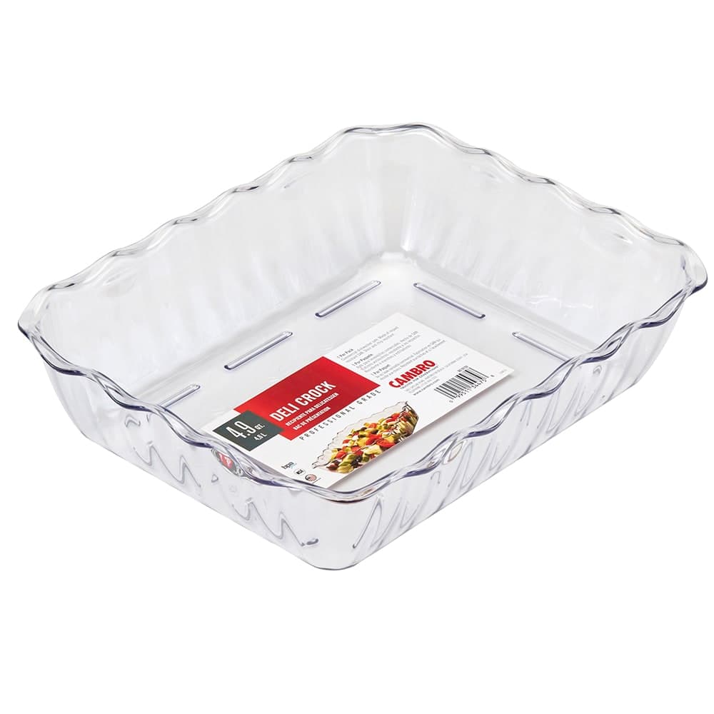 Cambro DC10152 4 9/10 qt Rectangular Deli Crock - Clear