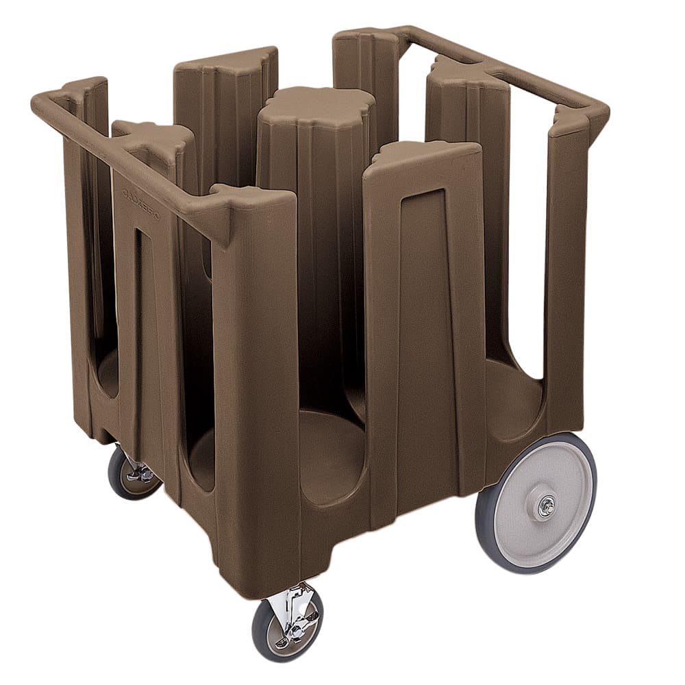 Cambro DC1225131 32 3/4" Mobile Dish Caddy w/ (4) Columns - Plastic, Dark Brown