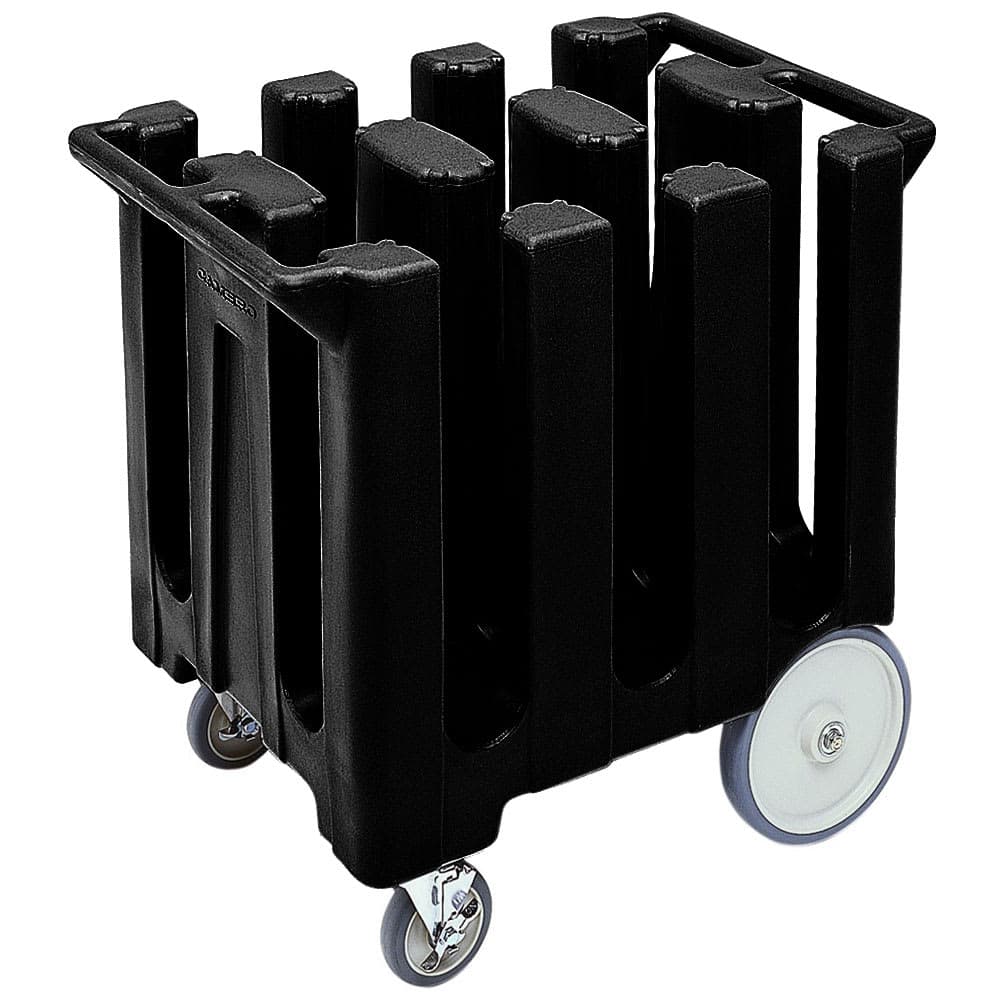 Cambro DC700110 23 1/2" Mobile Dish Caddy w/ (6) Columns - Plastic, Black