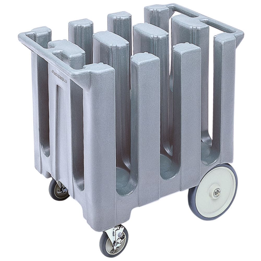 Cambro DC700191 23 1/2" Mobile Dish Caddy w/ (6) Columns - Plastic, Granite Gray