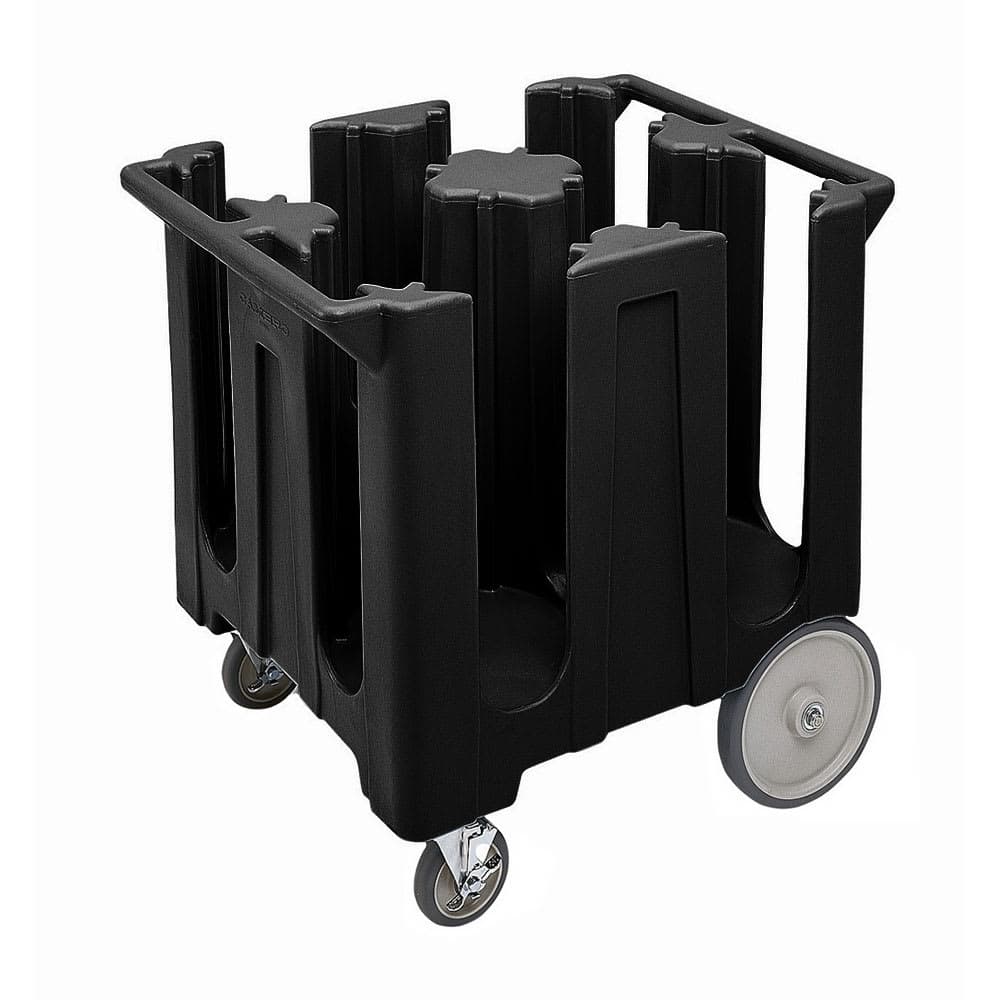 Cambro DC825110 23 3/4" Mobile Dish Caddy w/ (4) Columns - Plastic, Black