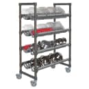 Cambro EMU244878PDPKG 4 Level Mobile Angled Drying Rack for Kitchenware, Speckled Gray thumbnail 3