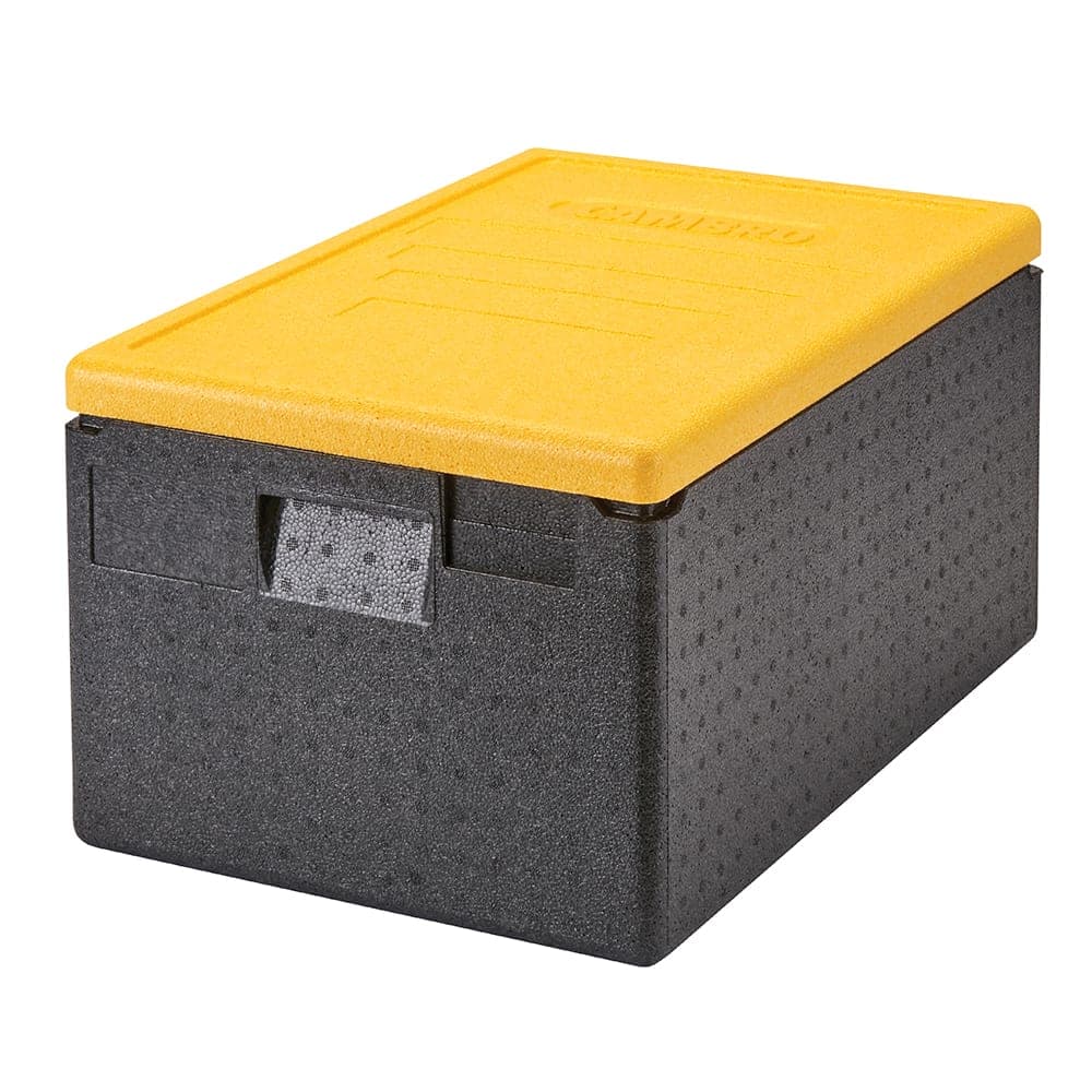 Cambro EPP180CLSW361 GoBox™ Insulated Food Carrier - 48 3/5 qt w/ (1) Pan Capacity, Black w/ Yellow Lid