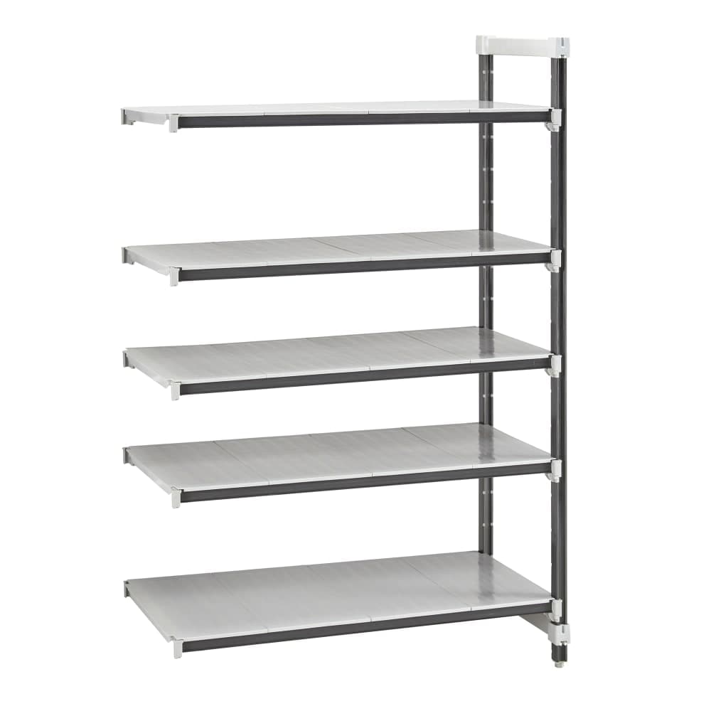 Cambro EXA182484S5480 24" NSF 5-Tier Polymer Shelf Kit - Camshelving® Elements XTRA, 18"W, 84"H