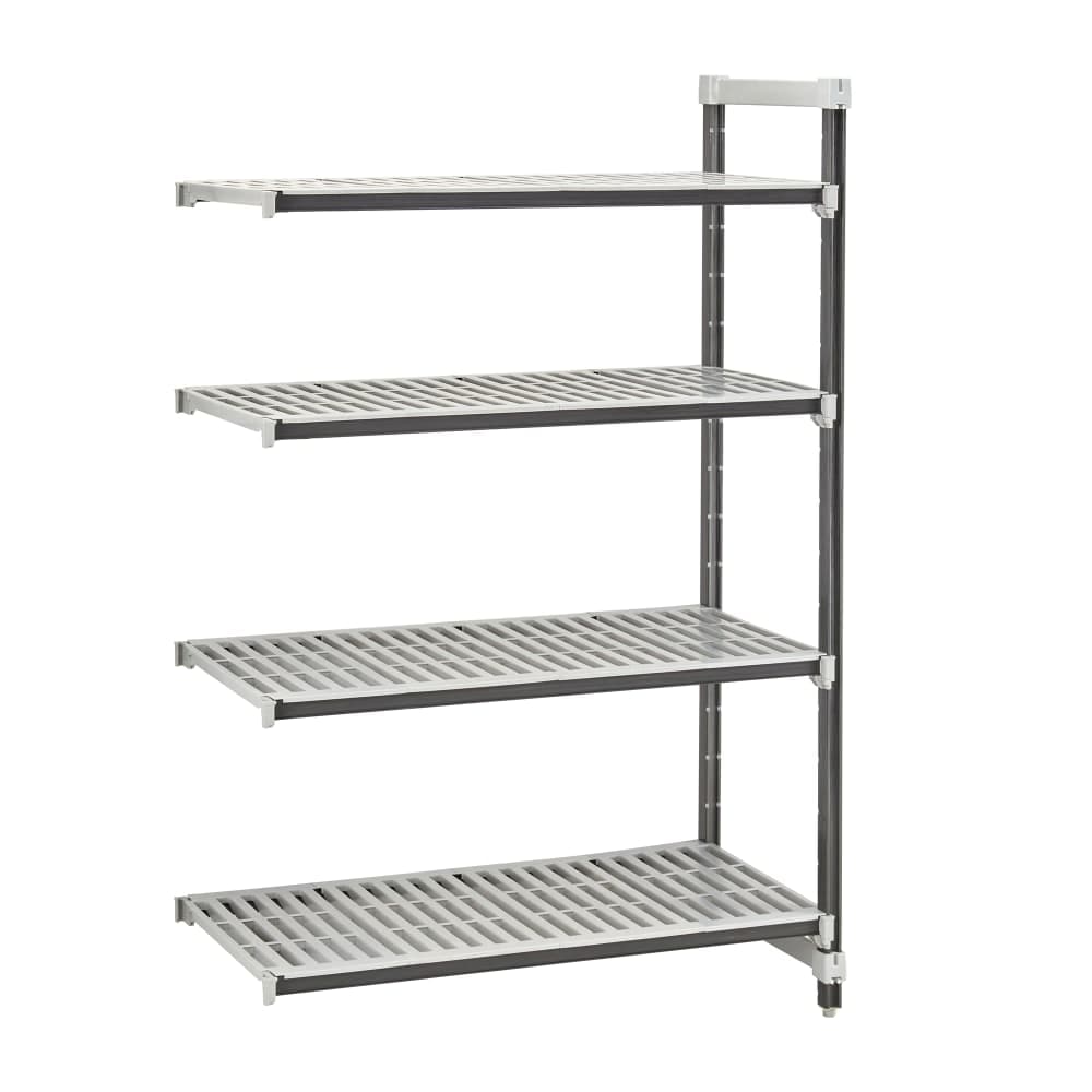 Cambro EXA182484V4480 24" NSF 4-Tier Polymer Shelf Kit - Camshelving® Elements XTRA, 18"W, 84"H