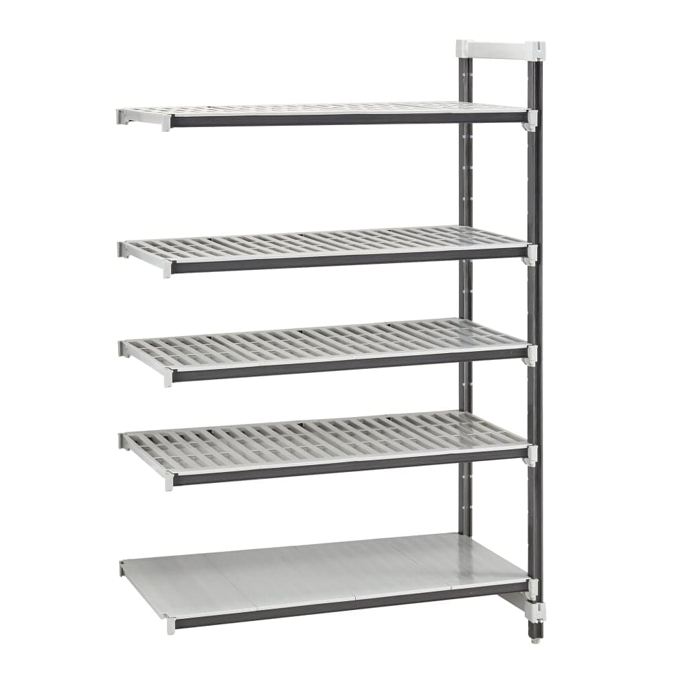 Cambro EXA182484VS5480 24" NSF 5-Tier Polymer Shelf Kit - Camshelving® Elements XTRA, 18"W, 84"H