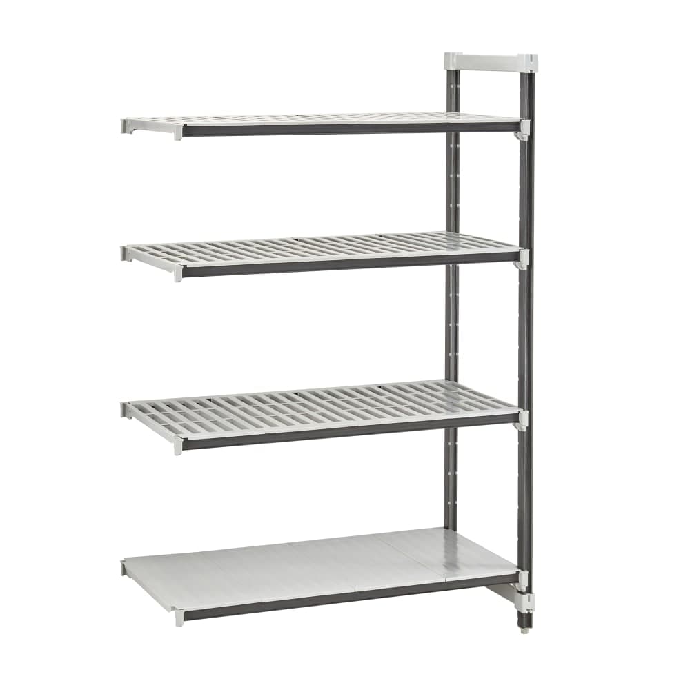 Cambro EXA183072VS4480 30" NSF 4-Tier Polymer Shelf Kit - Camshelving® Elements XTRA, 18"W, 72"H