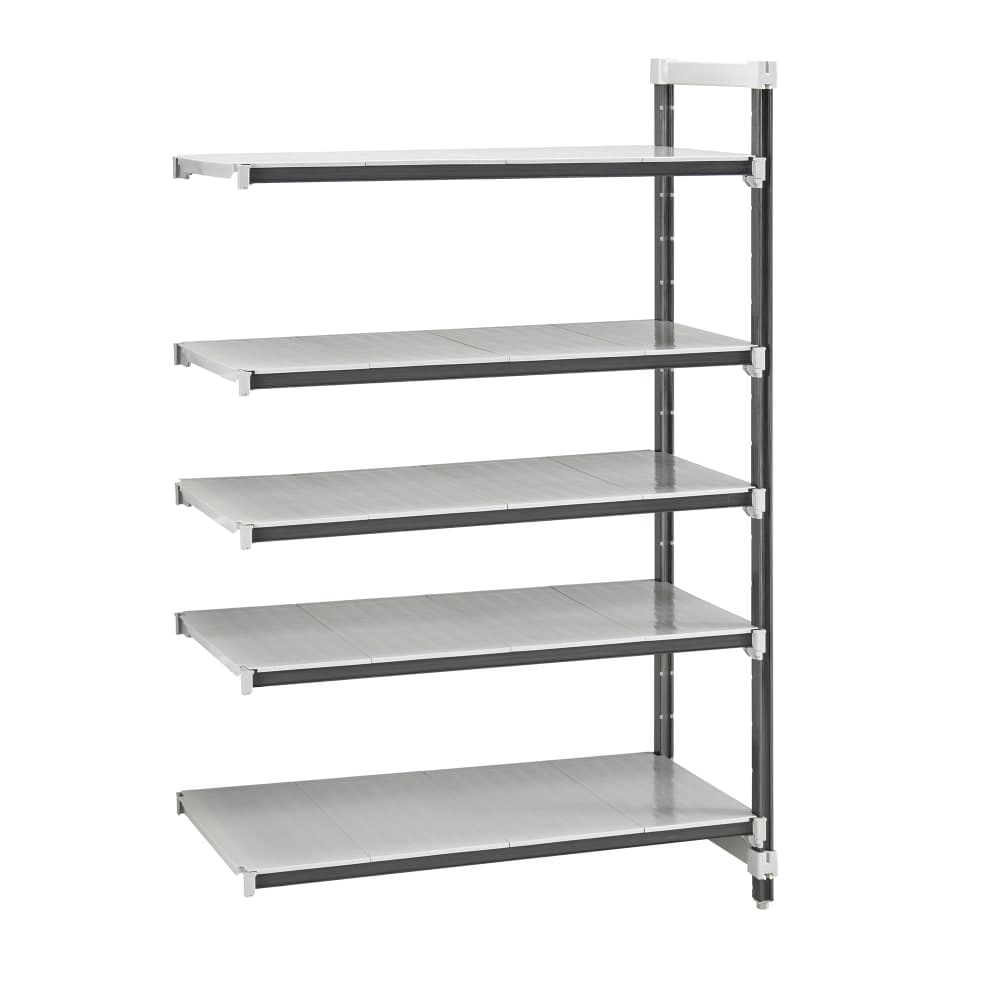 Cambro EXA183084S5480 30" NSF 5-Tier Polymer Shelf Kit - Camshelving® Elements XTRA, 18"W, 84"H