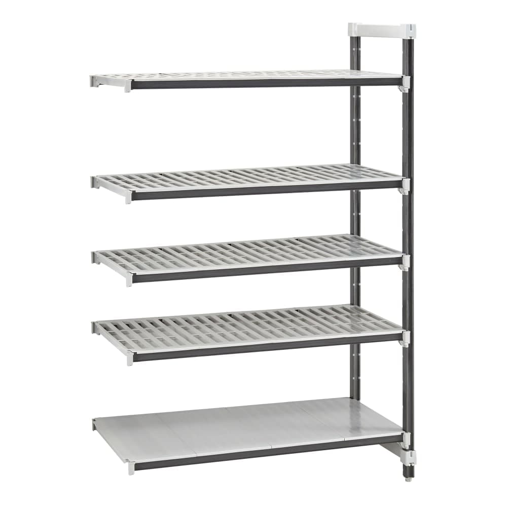 Cambro EXA183084VS5480 30" NSF 5-Tier Polymer Shelf Kit - Camshelving® Elements XTRA, 18"W, 84"H