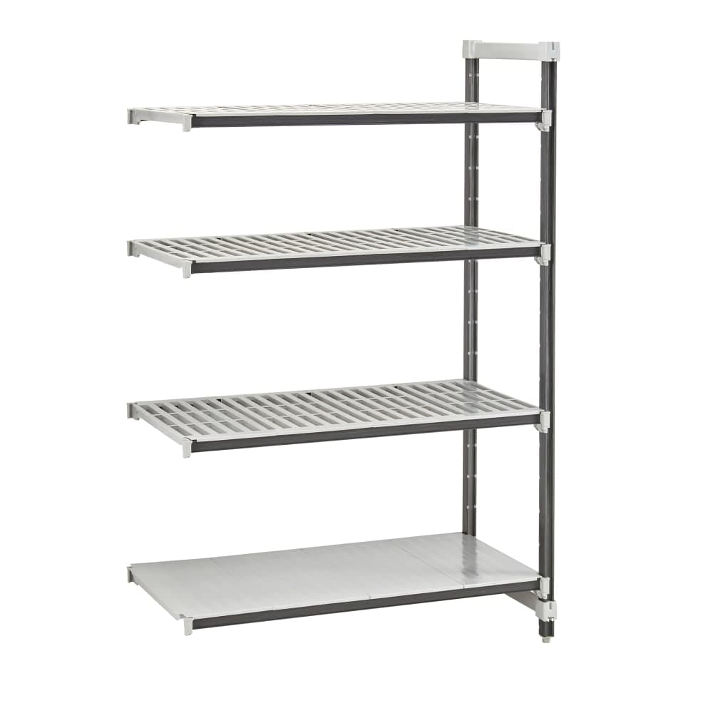 Cambro EXA183684VS4480 36" NSF 4-Tier Polymer Shelf Kit - Camshelving® Elements XTRA, 18"W, 84"H