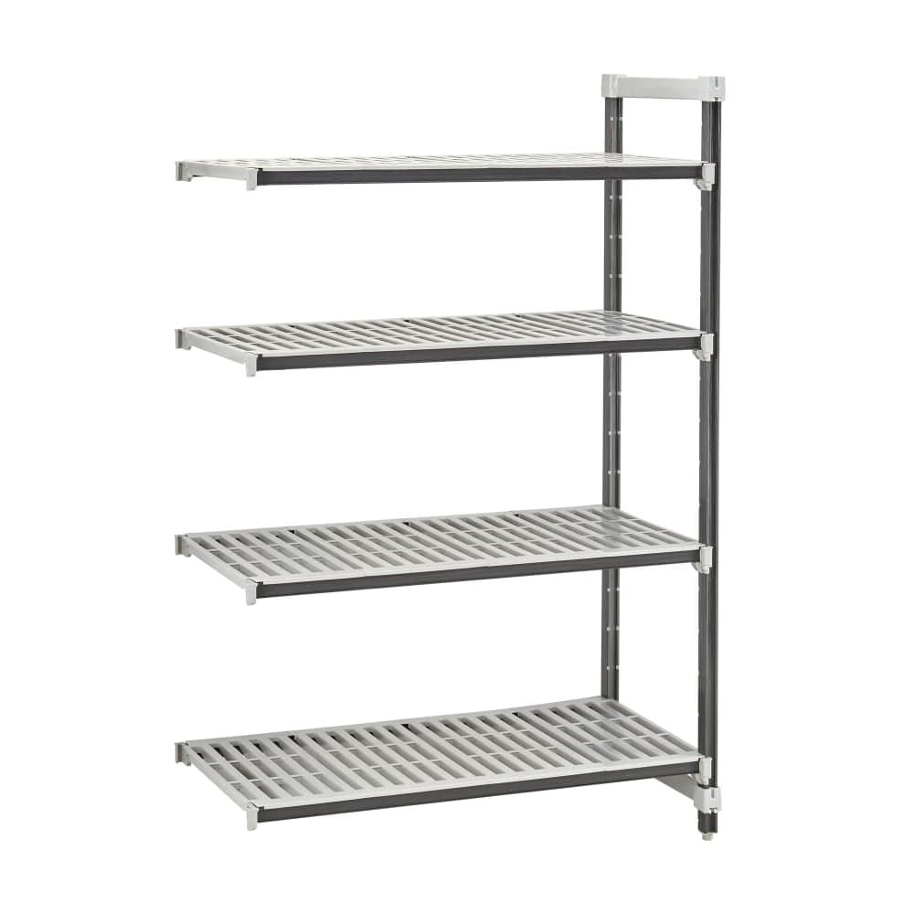 Cambro EXA185472V4480 54" NSF 4-Tier Polymer Shelf Kit - Camshelving® Elements XTRA, 18"W, 72"H