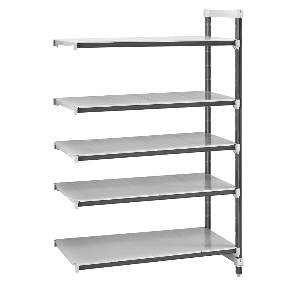 Cambro EXA213084S5480 30" NSF 5-Tier Polymer Shelf Kit - Camshelving® Elements XTRA, 21"W, 84"H