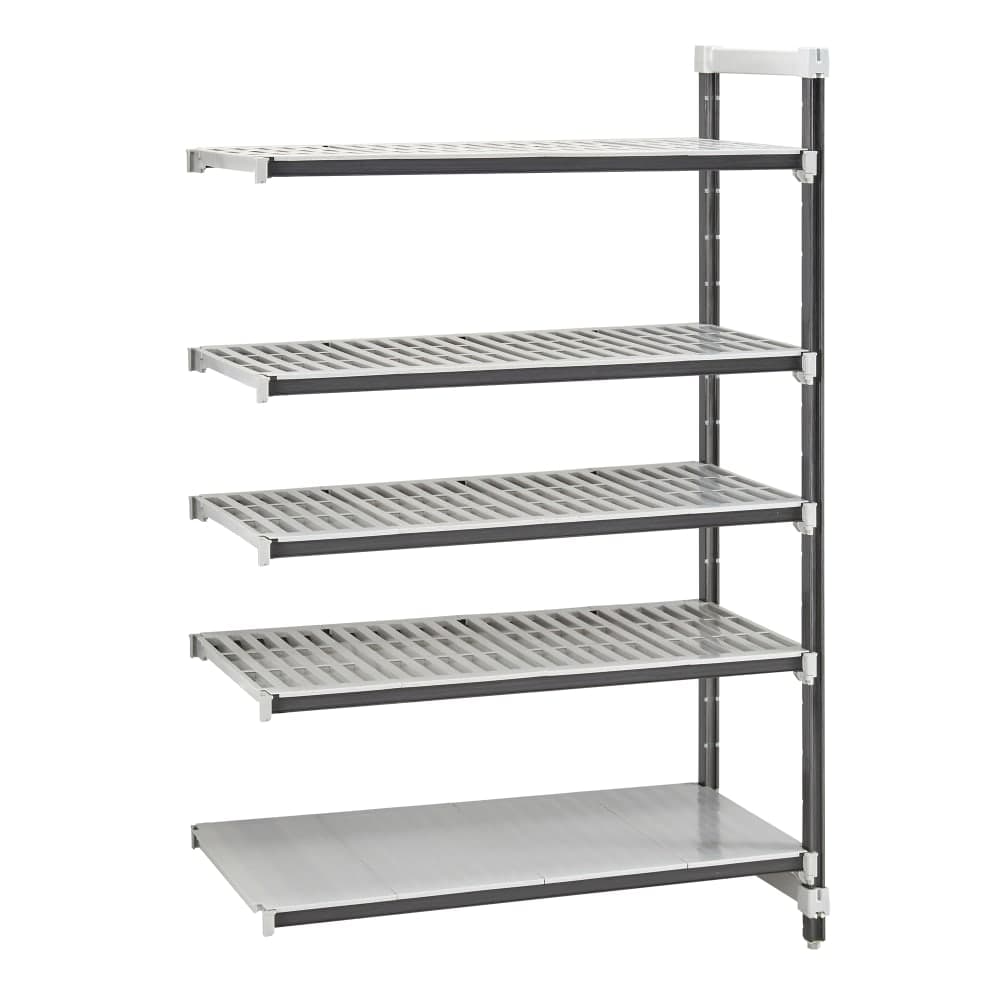 Cambro EXA242484S5480 24" NSF 5-Tier Polymer Shelf Kit - Camshelving® Elements XTRA, 24"W, 84"H